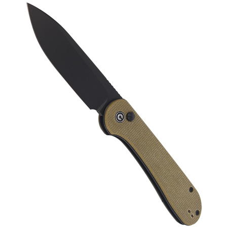 CIVIVI Button Lock Elementum Knife Olive Micarta, Black Stonewashed (C2103B)