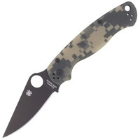 Spyderco Para Military 2 G-10 Camo Folding Knife, Black Blade - C81GPCMOBK2