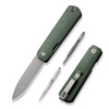 Civivi Sendy Green Canvas Micarta Folding Knife, Gray Stonewashed Nitro-V by Ben Petersen (C21004A-1)