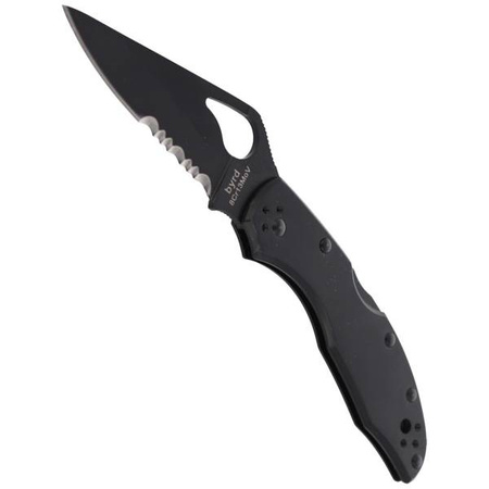 Spyderco Byrd Meadowlark 2 Stainless Black Blade Combination Folding Knife (BY04BKPS2)