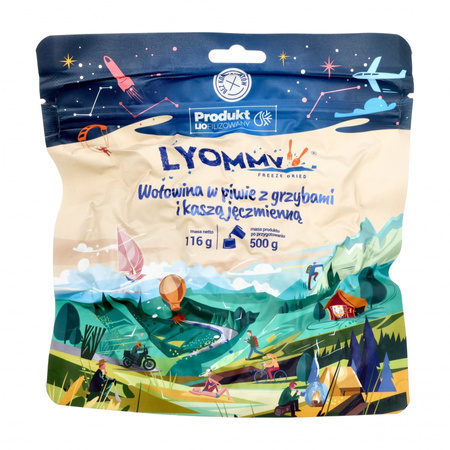 Lyommy - Freeze-dried food Beef in beer with mushrooms and barley porridge 500 g