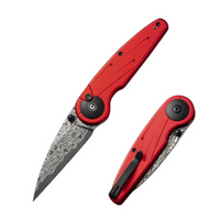 Civivi Starflare Red Aluminum Folding Knife, Damascus (C23052-DS1)
