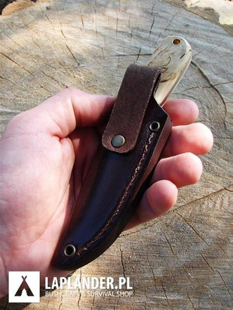 Brisa Necker 70 knife - Karelian birch - leather scabbard