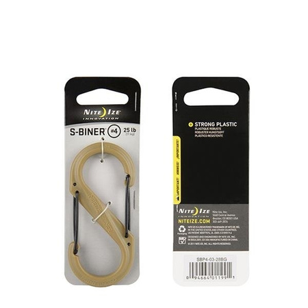 Nite Ize Carabiner - S-Biner #4 - Plastic Black Gate - Coyote