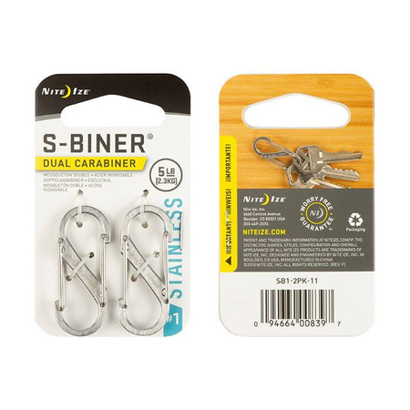 Nite Ize Carabiner - S-Biner #1 - 2 Pack- Black