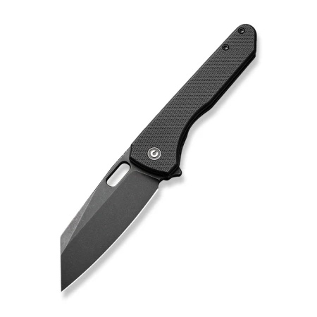 Civivi Nugz Black G10, Black Stonewashed 14C28N Folding Knife by Matthew Wehrwein (C23060-1)