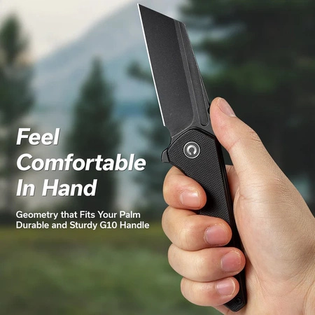 Civivi ExOne Black G10, Black Stonewashed Nitro-V Folding Knife by Brian Brown (C23036-1)