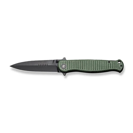 Civivi RS71 Green Canvas Micarta Folding Knife, Black Stonewashed Nitro-V by Robert Saniscalchi (C23025-3)