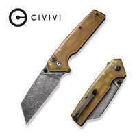 Civivi Amirite Ultem Bead Blasted Folding Knife, Damascus (C23028-DS1)