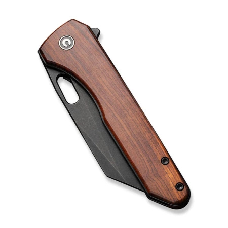 Civivi Nugz Guivourtia Wood Folding Knife, Black Stonewasahed 14C28N by Matthew Wehrwein (C23060-3)