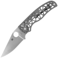 Spyderco Edgerati Gray Aluminum, Satin CPM S30V Folding Knife by Sal Glesser (C266ALP)