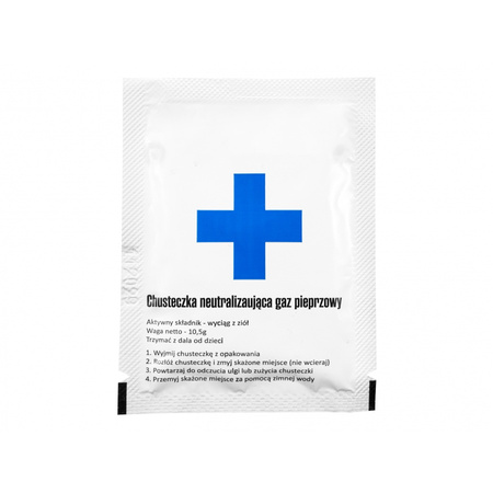 Decontamination wipe - Neutralizes the effects of pepper spray