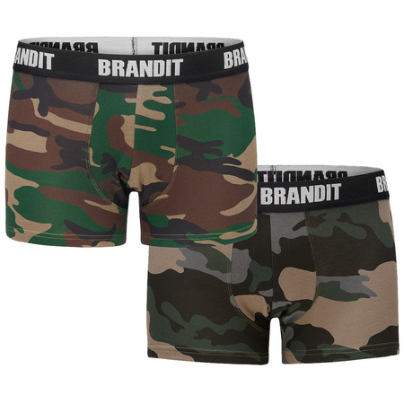 Brandit - Logo men's boxer shorts - two-pack - camouflage/dark camouflage