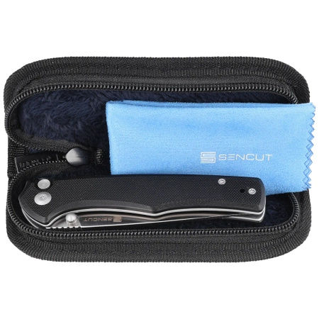 Sencut Crowley Black G10, Satin D2 Folding Knife (S21012-4)