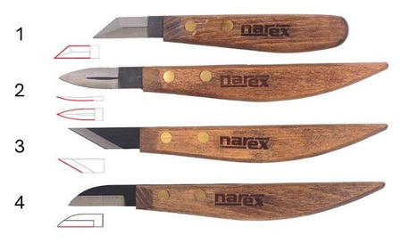 Carving knife set - Narex Profi 4 pcs (869100)