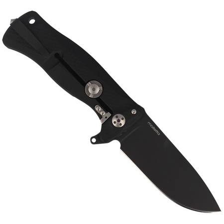 LionSteel SR Flipper Aluminum Black / Black Blade Folding Knife (SR11A BB)