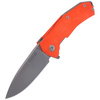 LionSteel KUR G10 Orange / Stone Washed Blade Folding Knife (KUR OR)
