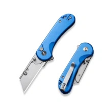 Civivi Elementum Utility Blue Aluminum, Stonewashed 6Cr13 Folding Knife (C23039B-2)