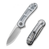 Civivi Elementum Flipper Folding Knife Polished Lexan, Satin D2 (C907A-7)