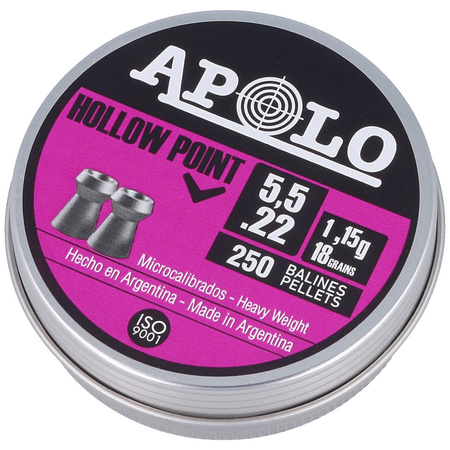Apolo Hollow Point 5.52 mm shotgun shell, 250 rounds. 1.15g/18.0gr (19701-2)