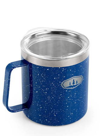 Mug with lid - GSI Glacier Stainless Camp Cup 444ml - Blue Speckle