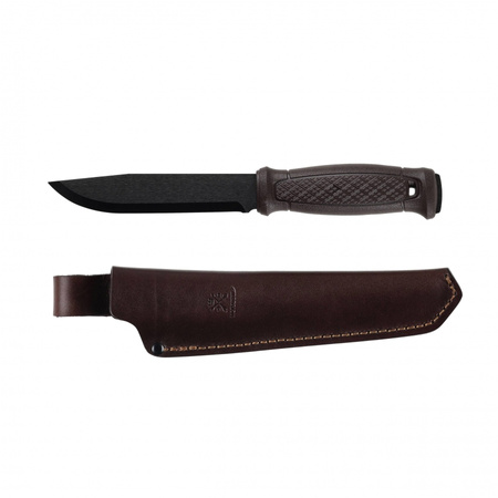 Morakniv - Garberg Grand Black Blade (C) brown knife with leather scabbard