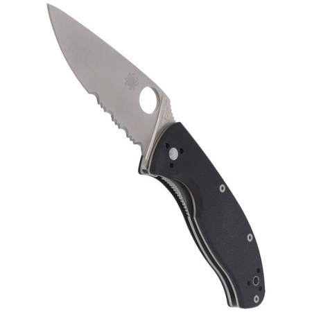 Spyderco Tenacious G-10 Black Combination Folding Knife (C122GPS)