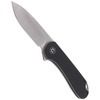 CIVIVI Elementum Flipper Black G10 knife, Satin Finish (C907A)