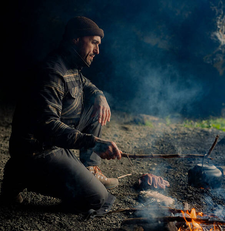 Helikon - Winter Warden Insulated Shirt - Slate Crimson Plaid - KO-WWS-PB-PJ