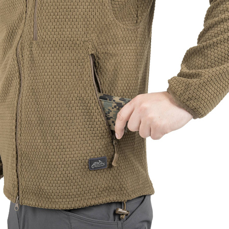 Helikon Alpha Hoodie Grid Fleece Sweatshirt - Olive Green