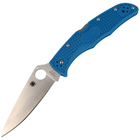 Spyderco Endura 4 FRN Blue Flat Ground Plain Folding Knife (C10FPBL)