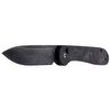 CIVIVI Button Lock Elementum Marble Carbon Fiber Black, Black Damascus knife (C2103DS-3)