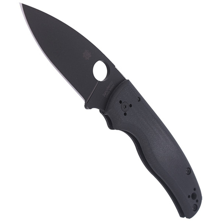 Spyderco Shaman G-10 Black / Black Blade Plain Folding Knife (C229GPBK)