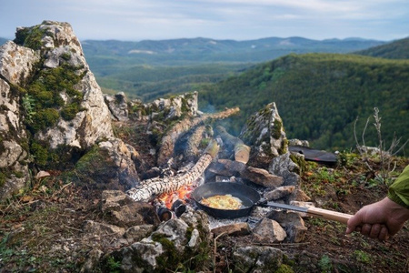 Muurikka Black Carbon Steel Folding Frying Pan Campfire Pan