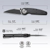 Civivi Starflare Black Aluminum, Black Stonewashed/Satin Nitro-V Folding Knife (C23052-1)