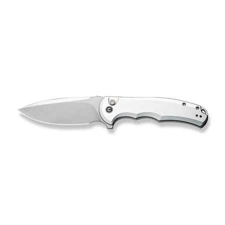 Civivi Button Lock Praxis Silver Aluminum, Satin Nitro-V Folding Knife (C18026E-2)