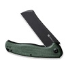 Sencut Traxler Green Canvas Micarta Folding Knife, Black Stonewashed 9Cr18MoV (S20057C-4)