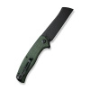 Sencut Traxler Green Canvas Micarta Folding Knife, Black Stonewashed 9Cr18MoV (S20057C-4)