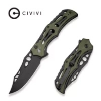 Civivi Biophase Black Aluminum / OD Green G10, Black Stonewashed Nitro-V Folding Knife (C23083C-2)