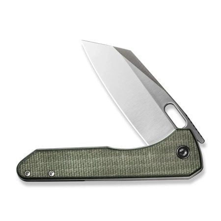 Civivi Nugz Green Canvas Micarta Folding Knife, Satin 14C28N by Matthew Wehrwein (C23060-2)