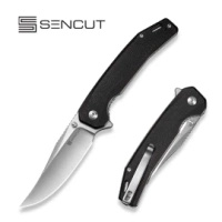 Sencut - Vornix Black Canvas Micarta Folding Knife, Satin 9Cr18MoV (S25038-2)