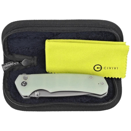 Civivi Brazen Button Lock Natural G10, Stonewashed 14C28N Folding Knife (C19059C-3)