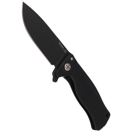 LionSteel SR Flipper Aluminum Black / Black Blade Folding Knife (SR11A BB)