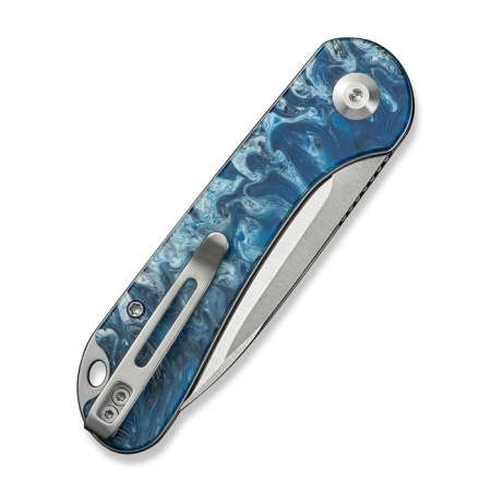 Civivi Elementum SJ Blue/Black/White Resin Folding Knife, Satin 14C28N (C18062AJ-4)