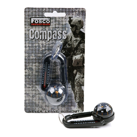 Fosco Industries - Carabiner with compass and thermometer