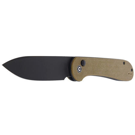 CIVIVI Button Lock Elementum Knife Olive Micarta, Black Stonewashed (C2103B)