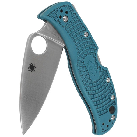 Spyderco LeafJumper Blue Lightweight FRN Folding Knife, Satin Plain K390 by Sal Glesser (C262PBLK390)