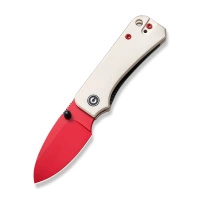 CIVIVI Baby Banter Ivoryl G10 knife, Red Painted Nitro-V by Ben Petersen (C19068S-7)