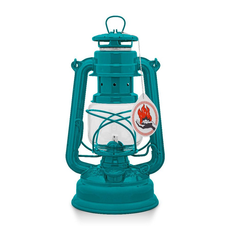 Oil lamp - Feuerhand Hurricane Lantern 276 - Teal Blue