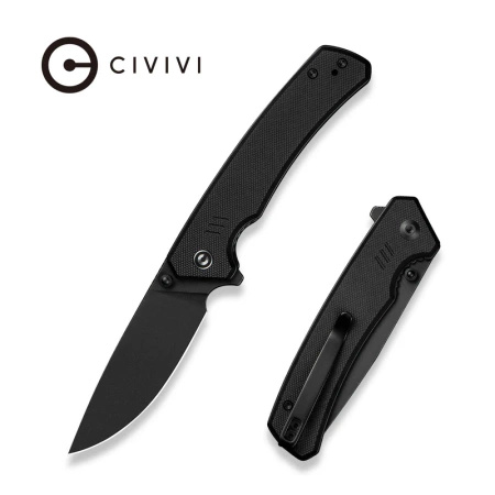 CIVIVI Merit Knife Black G10, Black Stonewashed 14C28N (C24012-1)